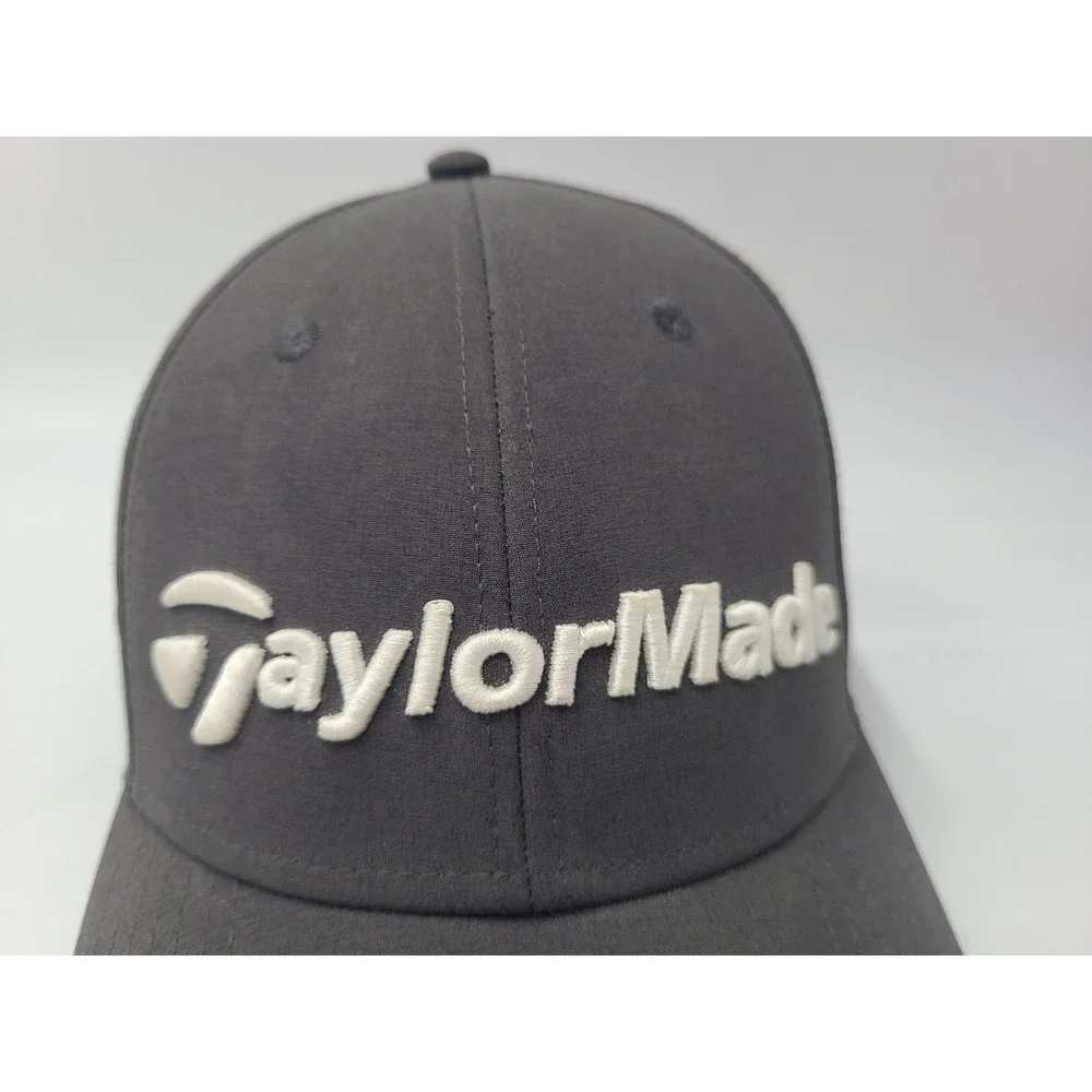 TaylorMade Golf Adjustable‎ Hat Cap Polyester Blend Casual Men Women Gray White